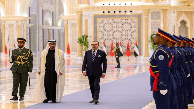 صاحب الجلالة الملك محمد السادس يجري مباحثات على انفراد مع رئيس دولة الإمارات العربية المتحدة